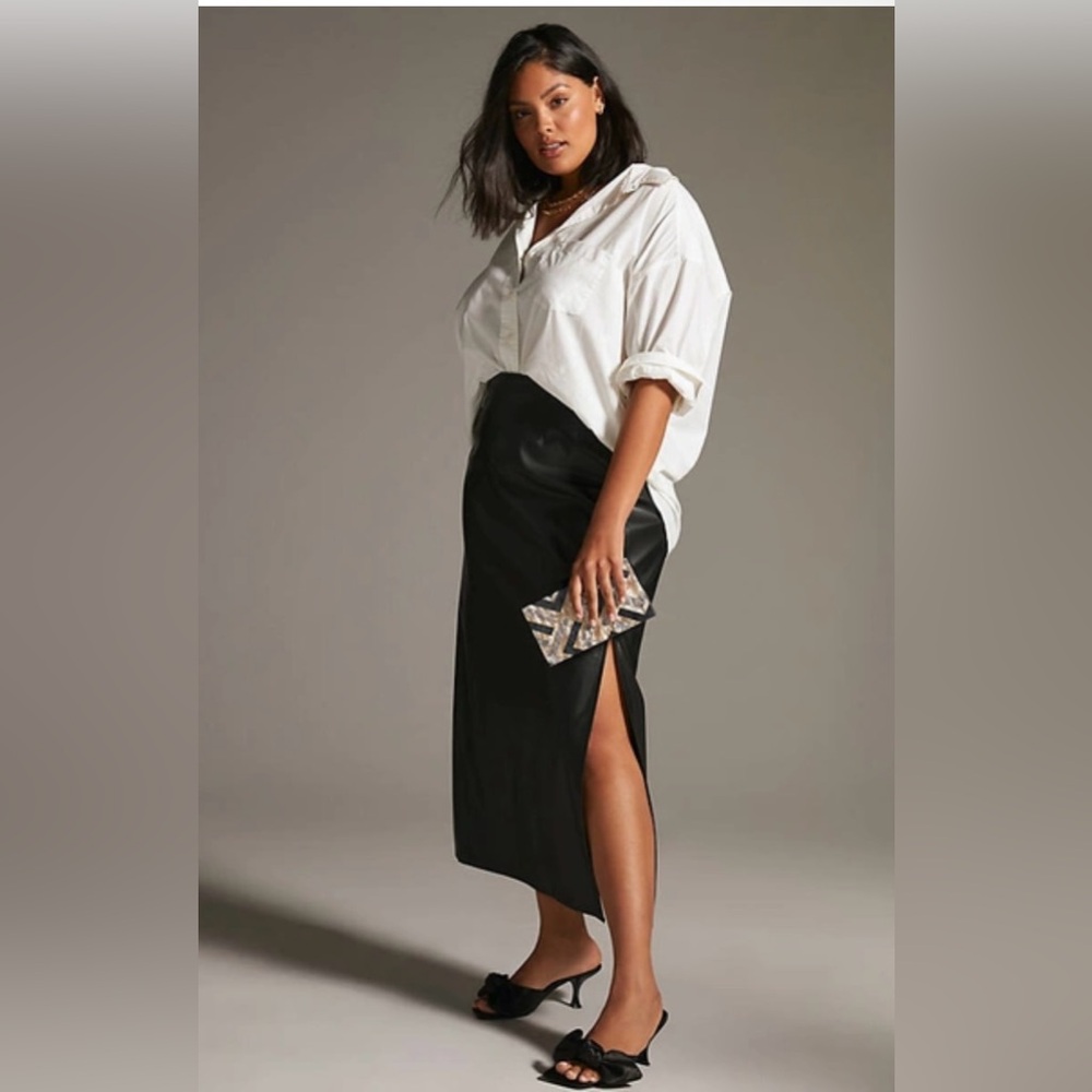 Faux Leather Anthropologie Skirt